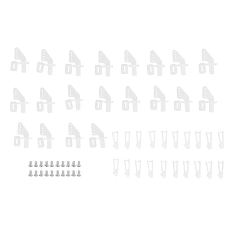 20 Sets Control Horns Clevis Kit With Rudder Angle For RC Airplane And Electric Aircraft Durable Plastic Reusable 1mm Clevis Pins And Screws