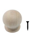 Mini Unfinished Wood Dresser Knobs Plus Cabinet Hardware 20 Piece Pack Slick Round Drawer Pulls For DIY Furniture Repairs And Quick Home Refresh Renovations Easy Peasy Setup, untreated wood knob with screw.