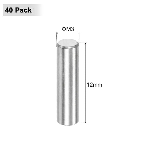 3x12 mm dowel pin in 316 stainless steel, part of 40 Pack 3x12 Mm Dowel Pins In 316 Stainless Steel For Metal And Wood Projects.