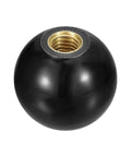 Heavy Duty M8 Female Threaded Ball Knob With Copper Insert, 32mm Dia 1.25 Pitch Thermoset Ball Handle For Machine Levers Black
