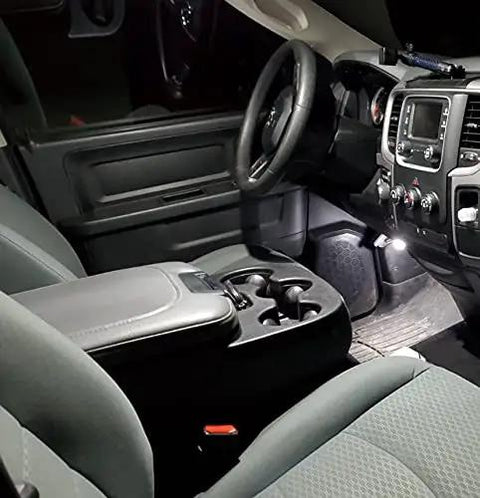12 Piece Interior LED Light Kit For Dodge Ram 1500 2500 3500 From 2009 To 2018 Super bright interior view with installed LED kit