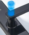 Top Shelf Keyless Fingerprint Smart Door Lock With Rain Ready Waterproof Design And Slick Remote Photo Control App For Zero Hassle Home Security And Bulletproof Deadbolt Protection featuring fingerprint sensor and handle.