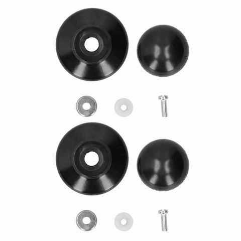 Upgrade Your Kitchen Crew With This Badass Pot Lid Handle Kit Featuring High Quality Phenolic Plastic Knobs For Sturdy Universal Cooking Pots With Simple Setup And Tough Grippy Handles For Any Chef On The Block. black phenolic plastic pot lid handle kit with 6mm screw, washers, and knob parts