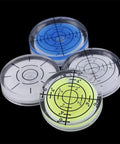 Round Circular for spirit Level 32mm Wear-Resistant for acrylic(3) in various colors showing precision measurement markers.