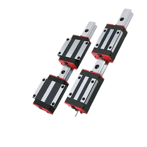 Kickstart Your Build With These Heavy Duty High Precision Linear Guide Rail Kits Featuring Four Pieces Of Smooth HGH30CA Carriages And Two Rock Solid HGR30 Rails In A Snazzy Green Finish For Zero Friction Motion Control That Lasts, four carriages on metal rails