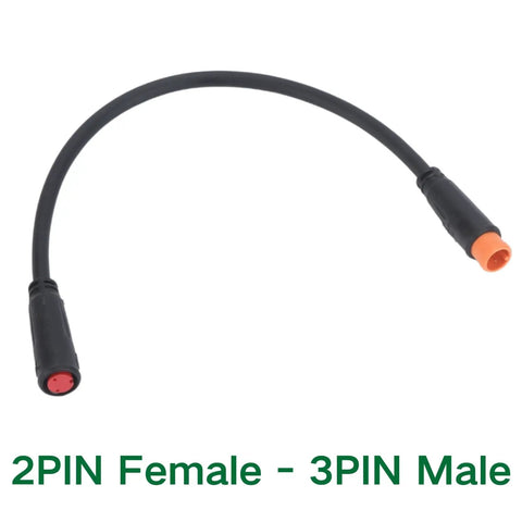 Electric Bike Brake Cutoff Adapter Cable 2 Pin Male To 3 Pin Female Designed For BAFANG Ebike Systems, 5.9 Inch Length For Easy No Hassle Flexible Install Black Two Pack