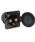 Badass Road Ready Heavy Duty Ev Charger Adapter equipped with sleek sealed DC fast charging conversion socket.