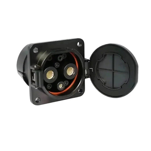 Badass Road Ready Heavy Duty Ev Charger Adapter equipped with sleek sealed DC fast charging conversion socket.