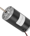 Badass Heavy Duty Dc Motor Featuring Pure Copper Windings And Rock Solid Torque Output Designed For Robotics And Industrial Automation Workloads Running Smooth At 24V And 3500 Rpm Non Stop, showing motor shaft and casing.