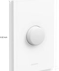 Wireless Smart Light Switch Button Battery Powered And Portable White Remote For Easy No Wire Setup Grab And Go Smart Home Lighting Control Requires Bridge For Full Automations And Remote Access, showing size dimensions: 3.15 x 4.92 x 0.24 inches.