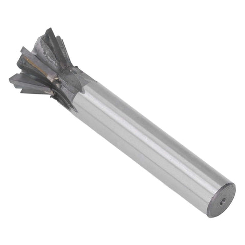 Dovetail cutter, 30mm diameter, 60° 6-flute carbide end mill with straight shank.