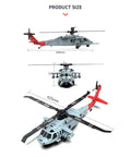 SH60 Seahawk 8CH RC Helicopter One Forty Seventh Scale With 2.4G Dual Brushless Motors GPS Return To Home size diagram