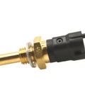 Engine coolant temperature sensor with brass threaded body and black plastic connector