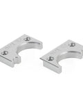 Shock Shaft Clamp And Vise Block For 2021 Fox Float X2 DHX2 Ride Ready Mountain Bike Upgrade, CNC Machined, silver, side view