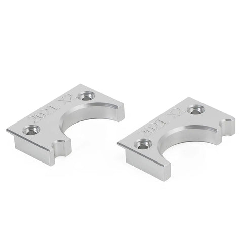 Shock Shaft Clamp And Vise Block For 2021 Fox Float X2 DHX2 Ride Ready Mountain Bike Upgrade, CNC Machined, silver, side view
