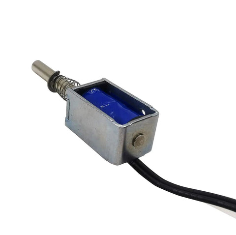 Two Pack Mini Push Pull Linear Solenoid Electromagnet With 5mm Stroke, DC 5V To 12V, 25 Ohm, Open Frame Mini Frame Actuator