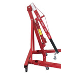 Close-up of 2 Ton Folding Engine Hoist And Heavy Duty Engine Crane Featuring Six Smooth Roll Swivel Wheels for hydraulic lifting.