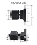 Alloy Steel Milling Vise Jaw Stop For CNC Machines, Quick Clamp Work Stop dimensions view with measurements in inches