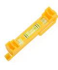 Hanging for spirit Level 2-Pack with Molded Hook, compact yellow spirit level with clear bubble for leveling tasks.