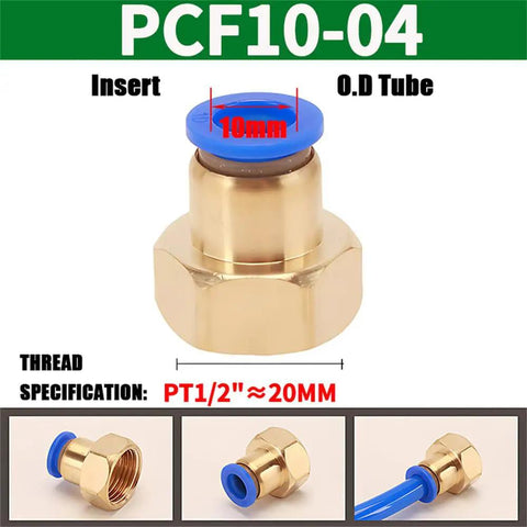 Smooth Sailing Push In Pneumatic Fittings Thousand Piece Bulk Set Featuring Brass And Nylon Caps With Eighth Fourth Third Eighth Half Inch Bspt Threads Hooking Four To Twelve Millimeter Hoses Instantly For No Sweat Shop Projects with 10mm insert.