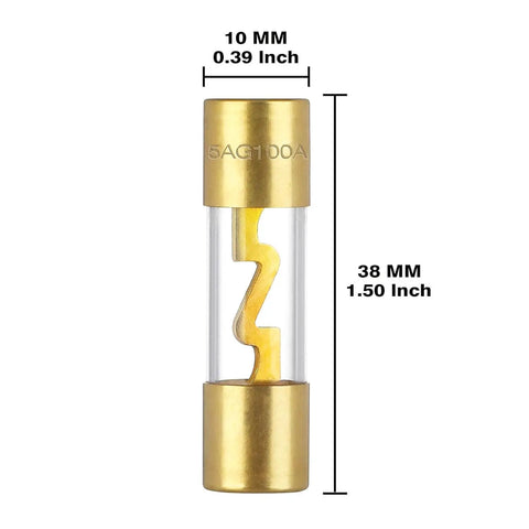 Close-up of a single 100A AGU fuse from the Inline AGU Fuse Holder Kit For 4 To 10 Gauge Wire With Six 100A AGU Fuses.