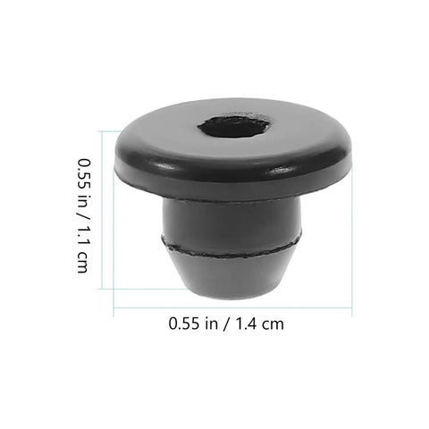 105 Pcs Black Rubber Jack Oil Plug Set for Floor Bottle Jacks, heavy duty hydraulic seal plug with measurements.