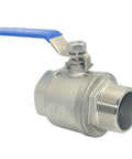 2 Inch Stainless Steel Ball Valve, Male To Female NPT, Full Port, S304, Beefy Heavy Duty For Water Oil Gas, 1000 WOG, Durable Silver Finish