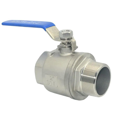 2 Inch Stainless Steel Ball Valve, Male To Female NPT, Full Port, S304, Beefy Heavy Duty For Water Oil Gas, 1000 WOG, Durable Silver Finish