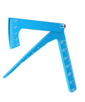 Dead Simple RC Camber Gauge And Toe Alignment Ruler For On Road Cars Rock Solid Build Measures Wheel Angles in blue aluminum.