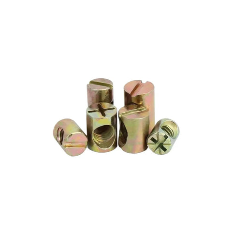 Hammer Nut Head 2 In 1 No-Fuss Furniture Connector With Inner Hex Screw Cap M6 M8, Easy Tap Install, Secure Joint Fastening, 10 Pack M6x15