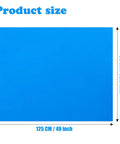 Blue Rectangle Patch Vinyl Liner Repair Kit For Above Ground Pools 49 By 34 Inch shown with measurements.