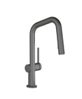 hansgrohe Talis N Pull Down Kitchen Faucet, Modern, Magnetic Hand Sprayer, 1-Handle, 1.75 GPM, Brushed Black Chrome, 72867341 with sleek design
