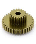 Aluminum Main Gear Drive 18/36t Gear For RC Cars And Trucks Upgrade, visible from side angle with precision-cut teeth