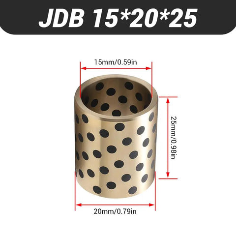 Rock Solid Heavy Duty Sleeve Bearings 5 Pack Slick Oilless Brass Graphite Bushings 15Mm Bore 20Mm OD 25Mm Length close-up view