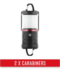 Dual Color LED Emergency Light 1250 Lumens, Storm Proof and Outdoor Ready, Power Bank, Black light with two carabiners