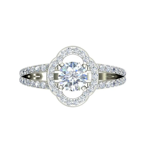 Two Layer Raw Cocktail Moissonite Solitaire Diamond Ring With Adjustable Silver Plated Band For Festival Vibes Bangin Look Women Jewelry Sparkly And Affordable