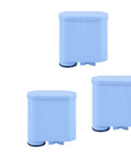 Top Shelf Coffee Machine Water Filter Replacement That Softens Rough Tap Water For Silky Brews, blue filter units in varying positions.