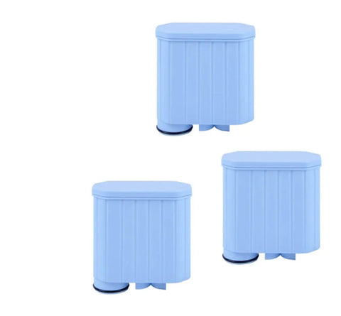 Top Shelf Coffee Machine Water Filter Replacement That Softens Rough Tap Water For Silky Brews, blue filter units in varying positions.
