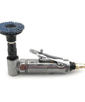 High Rpm Pneumatic Angled Grinder Tool Set With Swappable Collets Lightweight one hand design with metal housing and sanding disc.
