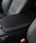 Lexus NX Center Console Armrest Cover 2015-2021 Full Coverage Protector for NX200t NX300h NX300 Black With White Stitching installed