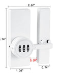 2 Pack White 180 Degree Barn Door Lock With 3 Digit Password Keyless Mechanical Lock Flip Latch for Doors