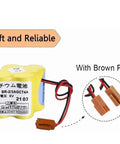 Five Pack 6V 4400mAh BR-2/3AGCT4A Non Rechargeable Lithium Battery With Brown Plug for Fanuc A98L-0031-0025 CNC System