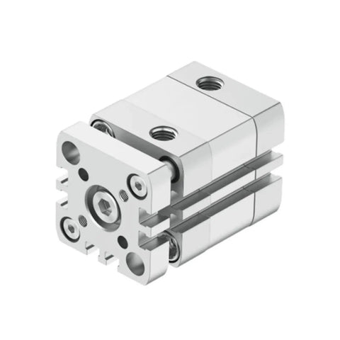 Compact ISO 6432 Air Cylinder Featuring 20 Millimeter To 80 Millimeter Bore Sizes Built Tough For Precision Automation And Light Duty Pushing Runs Slick In Tight Spaces, silver aluminum body.
