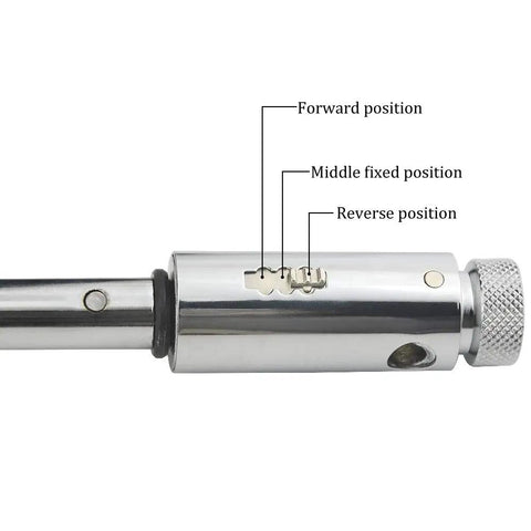 Close-up of Adjustable Ratchet Tap Wrench Kit 248mm T Handle Holder Reversible Bothway Tool with labeled positions for DIY use