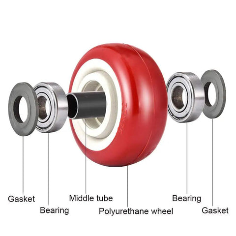 Heavy Duty Rubber Castor Wheels With Slam Dunk Brake Setup For Quiet Furniture Roll Rock Solid Steel Build showing polyurethane wheel and bearings