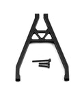 Tough As Nails Aluminum RC Car Spare Parts Bundle Featuring C Hub Carrier Rear Lower Arms Front Swing Links And Steering Cups, black aluminum A-arm with screws for stability.