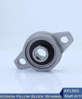 KFL003 Bearing Housings Mounted 17mm Shaft Zinc Alloy Pillow Block Flange Bearings Ball 10 Piece Lot 52100 Chrome Steel Heavy Duty Industrial Machinery Parts D Type Coating Ensures Smooth Extended Life Reliable Keeps Stuff Running Smooth Ready, front view