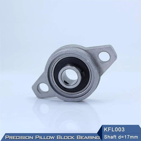 KFL003 Bearing Housings Mounted 17mm Shaft Zinc Alloy Pillow Block Flange Bearings Ball 10 Piece Lot 52100 Chrome Steel Heavy Duty Industrial Machinery Parts D Type Coating Ensures Smooth Extended Life Reliable Keeps Stuff Running Smooth Ready, front view