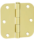 48 Pack Polished Brass Door Hinges in Bright Gold Finish 3 and a Half Inch by 3 and a Half Inch with Five Eighths Radius Corners