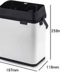 Electric Portafilter Cleaning Station And Knock Box For No Sweat Espresso Ground Disposal, compact design, 258mm x 197mm x 119mm.